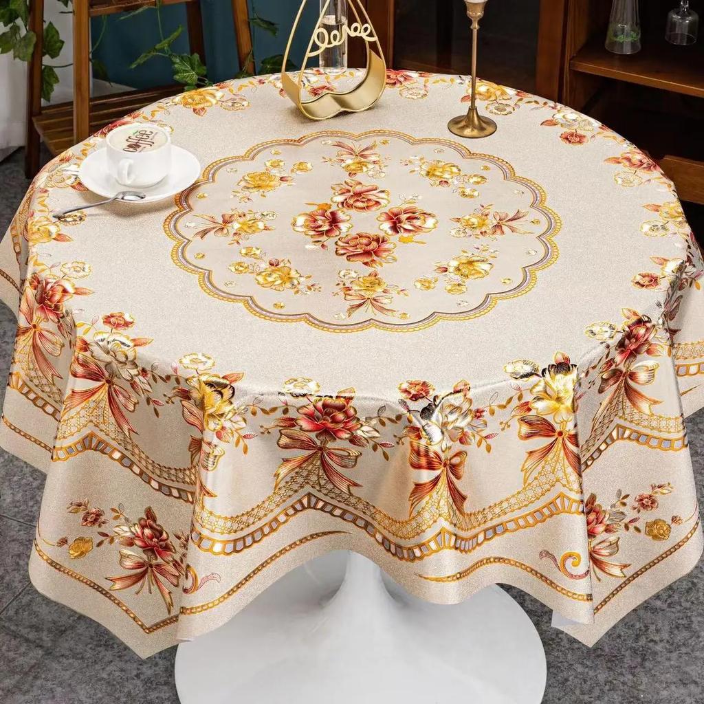Thickened Circular Square Tablecloth Waterproof Oil Proof Washable PVC Desk Mat Simple Table Cloth for Household Dining Tables