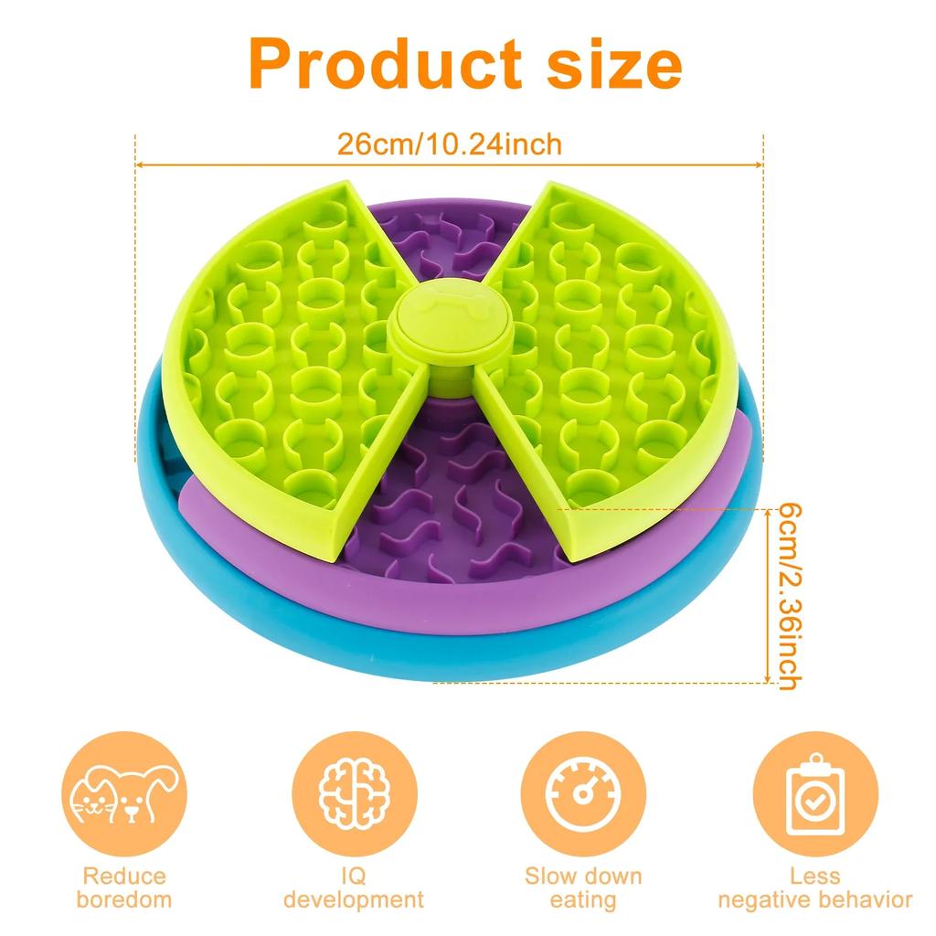 Pet Slow Food Bowl Dog 3-Layers Interactive Game Food Puzzle Feeder Choke-proof Antiderrapante Alimentador Tigela para cães pequenos/médios/grandes