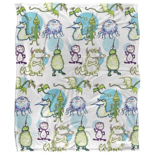Jim Henson Signature Collection Silky Monster Doodles Supersoft Blanket