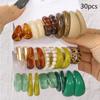 Retro Summer Multi-color Hoop Earring Set Water Drop C-shaped Designs Women's Fashion Leopard Print Earrings Daily Wear Dating