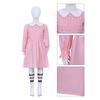 Stranger Things Eleven Cosplay Pink Dress With Polyester Fabric For Kids And Adults