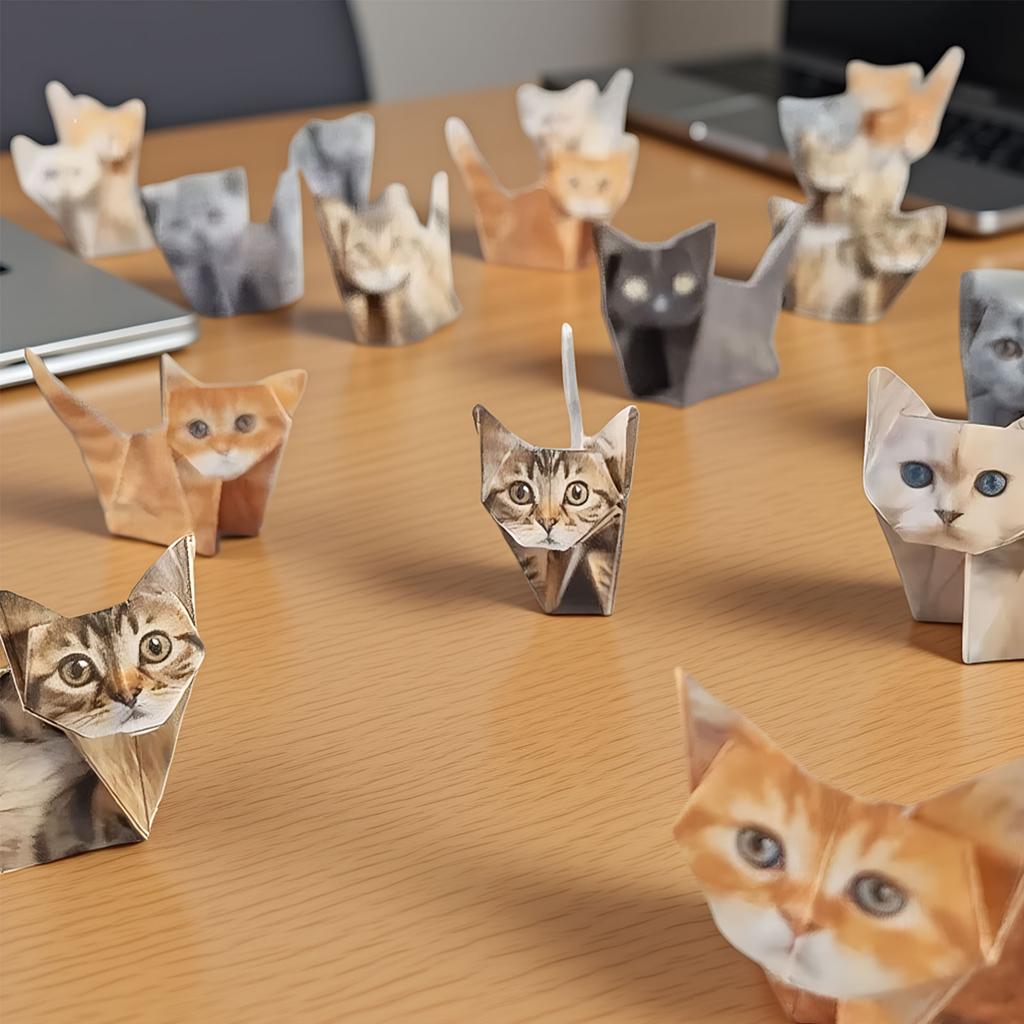 Cats Handmade DIY Paper Creative DIY Paper Cat Dog Dinosaur Folding Animal Folding Craft Paper Set for Home Decoration Kid Gifts