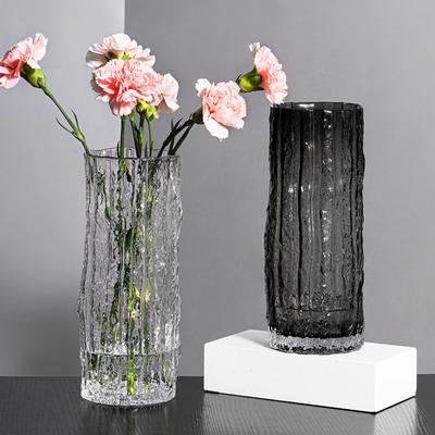 Vaso Vaso Ghiacciaio Vetro Trasparente Composizione Floreale Fiori Rosa Soggiorno Tavolo da Pranzo Decorazione Bottiglia