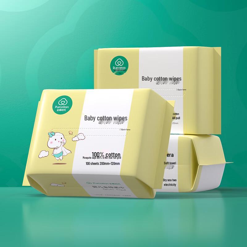PurCotton Sun Yingsha Edition 100% Cotton Baby & Facial Soft Wipes