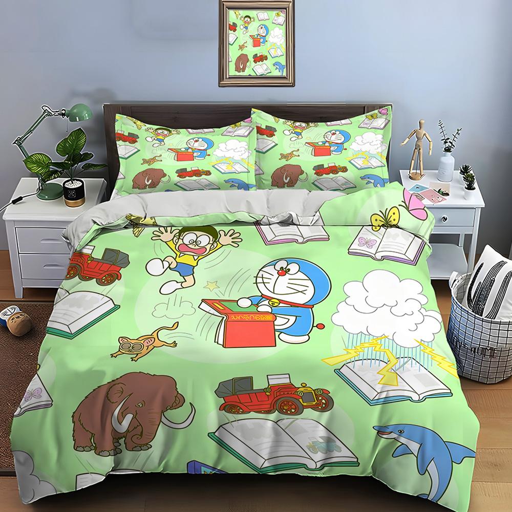 3Pc Multiple Styles D-Doraemon Cartoon Printed Bedding Set 1 Duvet Cover,2 Pillowcases Boys Girls Children Luxury Gifts
