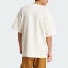 adidas Lounge Piqué Terry Baseballshirt Einfarbig V-Ausschnitt Einreihig Kurzarm Herrenhemden Weiß IN1734