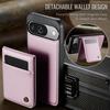 For Google Pixel 10 Pro/Google Pixel 10 Leather Back Cover JEEHOOD J06 Magnetic Phone Case with Card Bag RFID Blocking