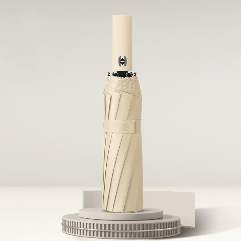 Large double keel Solid Color Automatic Umbrella Light Collapsible Format Outdoor Sunshade UV Protection Automatic Umbrella