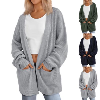Women's Cardigan Knit Sweater Open Front Cardigan Casual Long Sleeve Lightweight Cardigans With Pockets