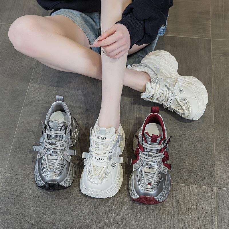 2025 New Casual Platform Internet Celebrity Fashion Dad Shoes Women's Versatile Inner Height Increase Lightweight Small Sports Women's Shoes
