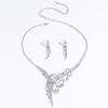 Vintage Full Diamond Pearl Tassel Clavicle Necklace Earrings Set Claw Chain Rhinestone Dress Ladies Necklace