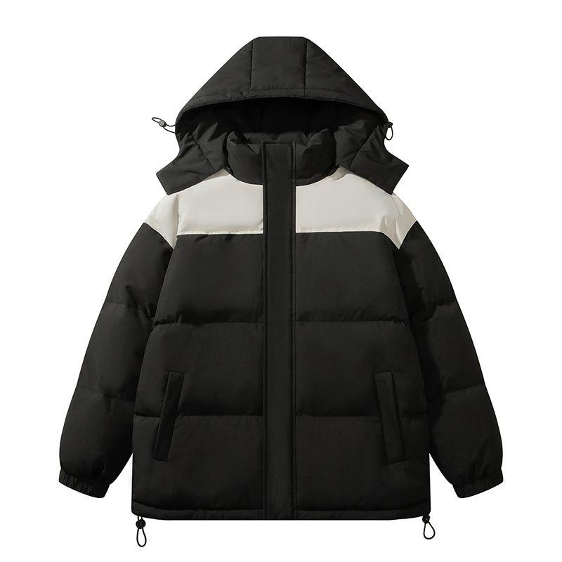 

Medm Beprp Detachable Hood Design Color-Blocked down Cotton Jacket for Men, Large Size, Extra Thick Winter Coat 66666 Black Card 3 XL(Recommend 92.5-105kg)