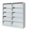 4-Layer Single-Sided Steel Magazine, Newspaper, and Book Rack Cabinet with Lower Shelf