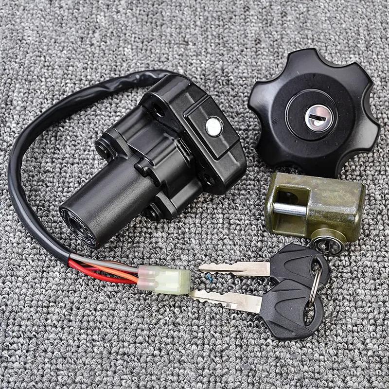 Fuel Gas Cap Ignition Switch Seat Lock with Key Kit For Suzuki DR650 DR650SE 1996-2022 37000-04810 37000-04811 37000-04812