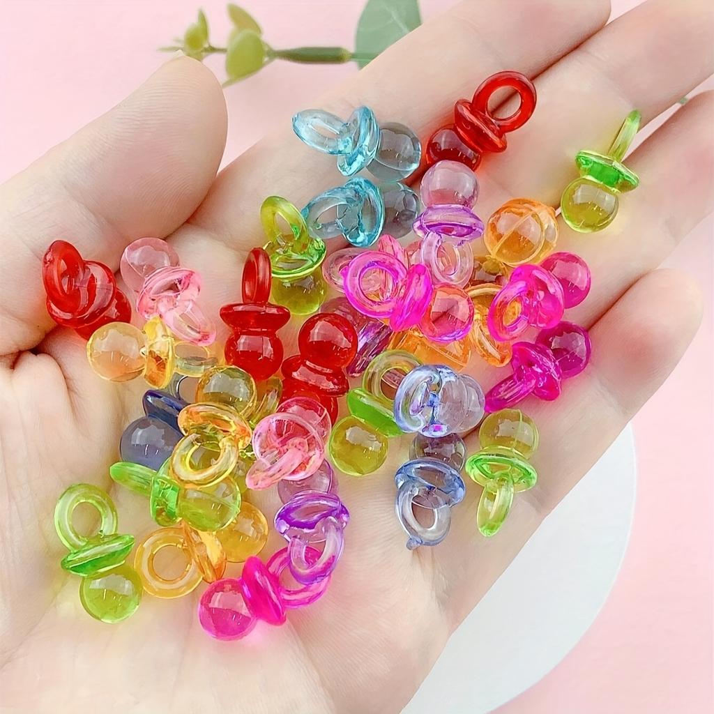 30Pcs Transparent Colorful Nipple Shaped Charms Pendants For Jewelry Making Diy Handmade Necklace Bracelet Key Chain Earrings