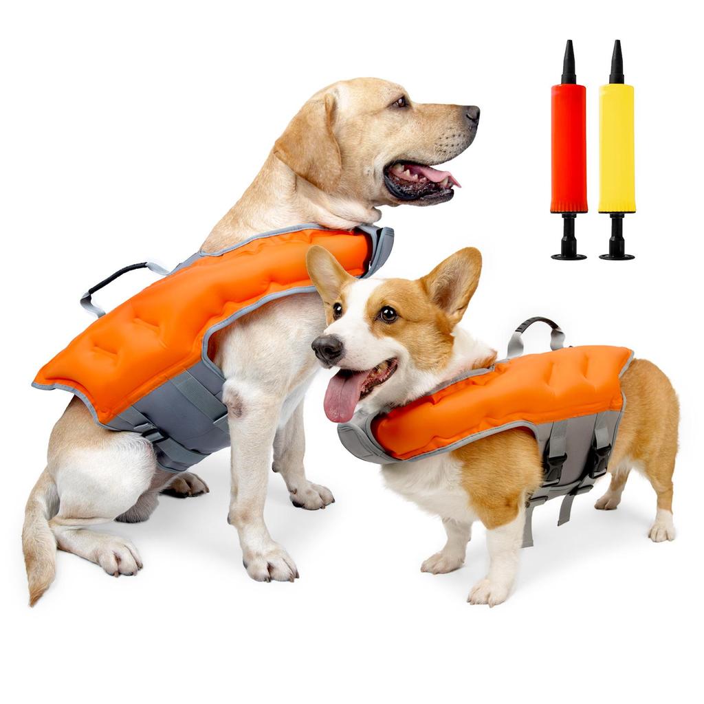 Inflatable Dog Life Jacket - Lightweight & Breathable Swim Vest for Large Dogs