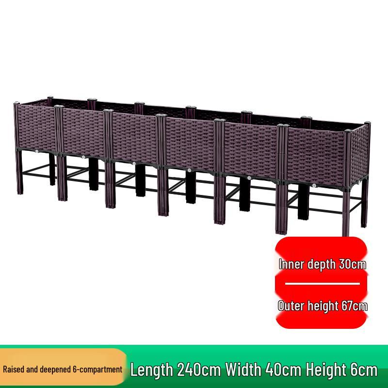 Extra-Large Thickened Raised Plastic Planter for Vegetables - Ideal for Family Rooftop or Balcony Gardening