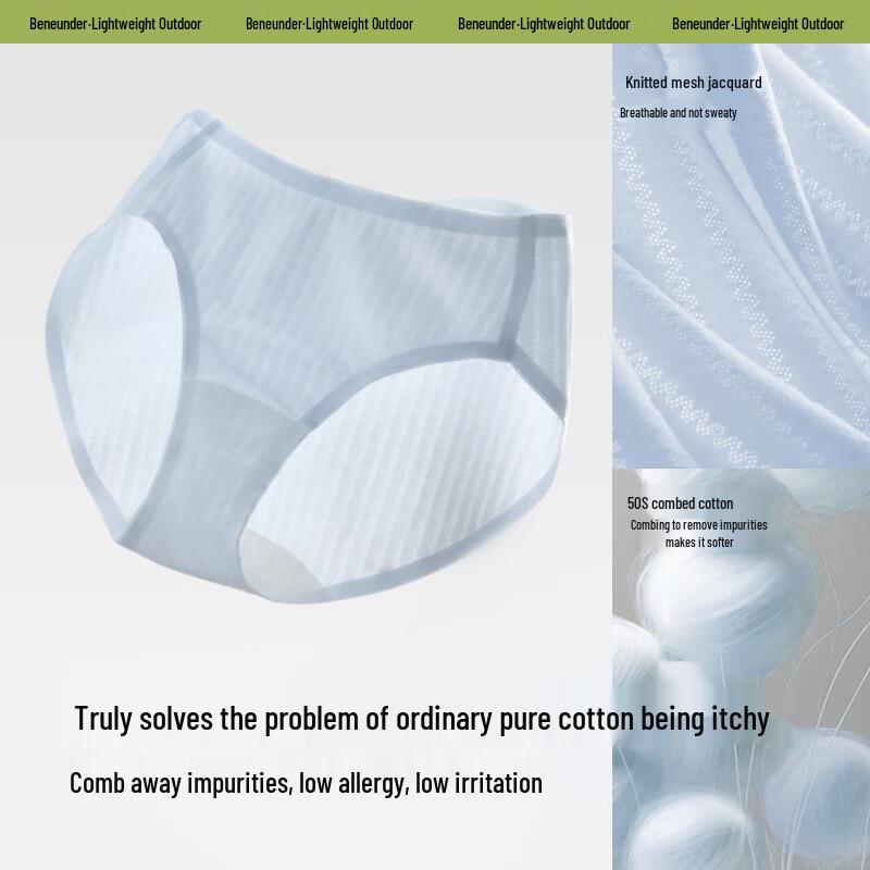 Beneath Women's A-Class Pure Cotton Seamless Antibacterial Briefs (4-Pack)