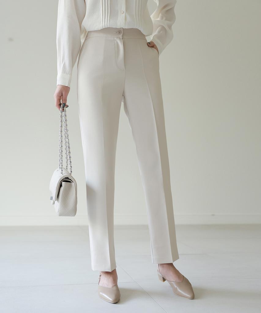 Ppaeppae Big Size Back Elastic Stretch Slim Fit Straight Slacks