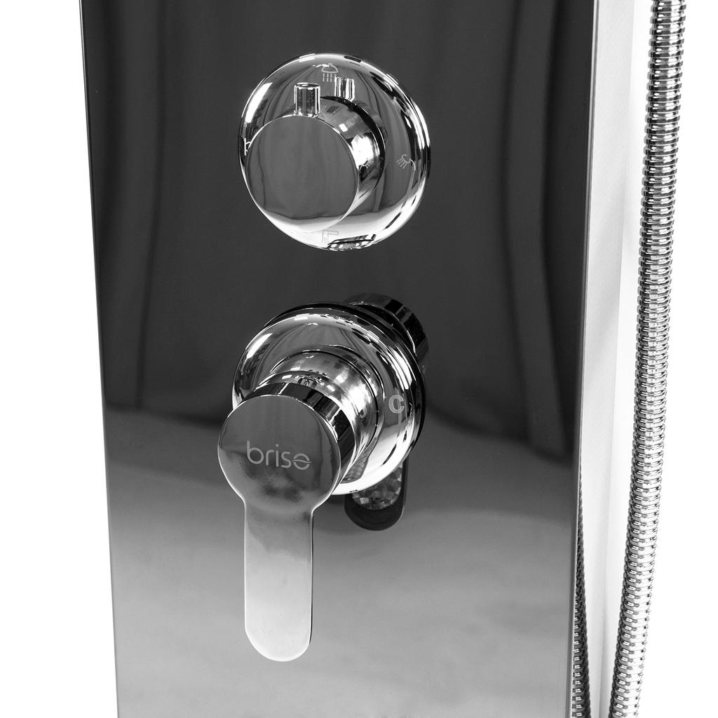 Rain Shower Panel with Hydromassage, Shelf, Column Set, Chrome