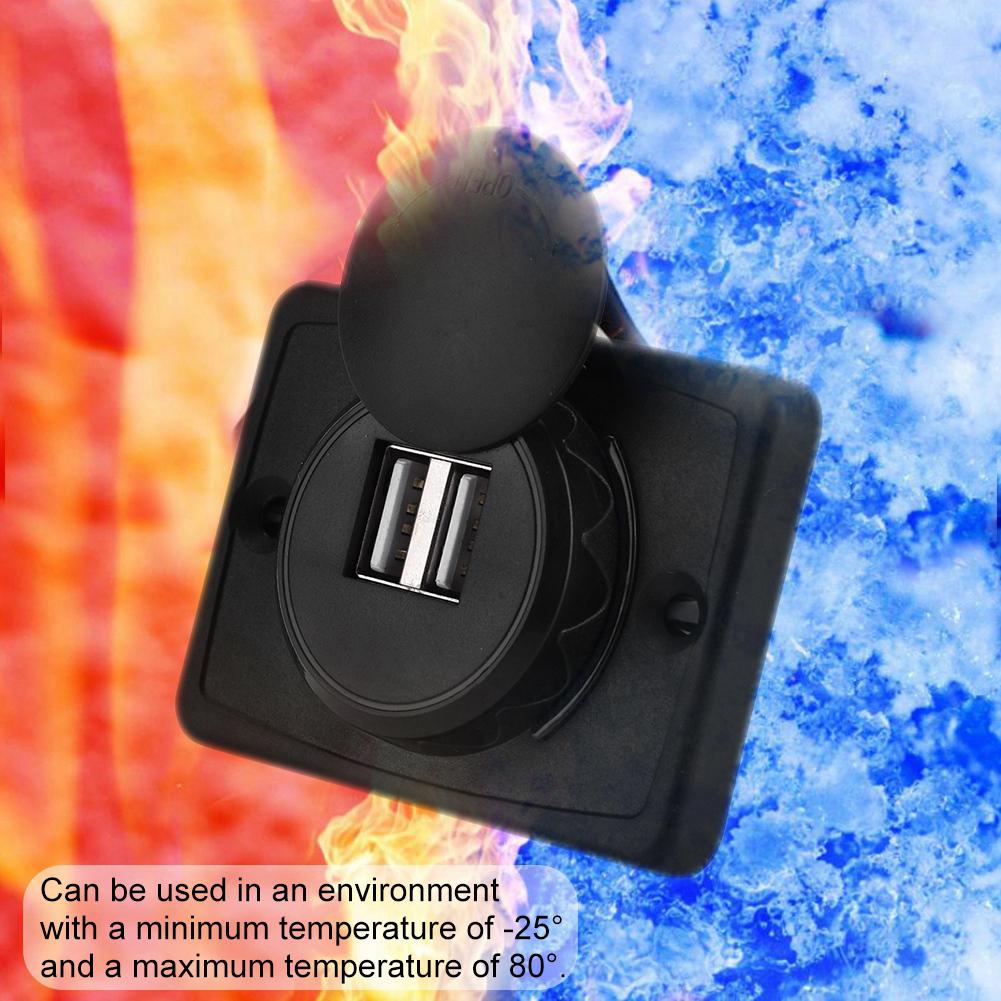 3,1A USB 3,1A Auto Dual Schwarz ABS USB-Port Steckdose Steckdose 12V LED Wasserdicht USB-Buchse Auto-USB