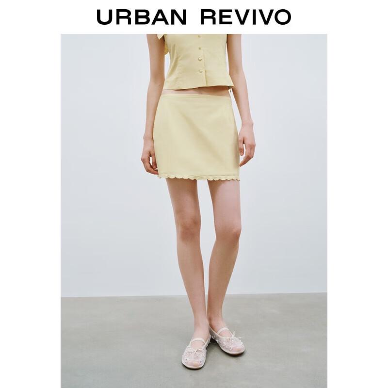 

UR 2025 Autumn Women s Lace Embroidery Mid-length Skirt S