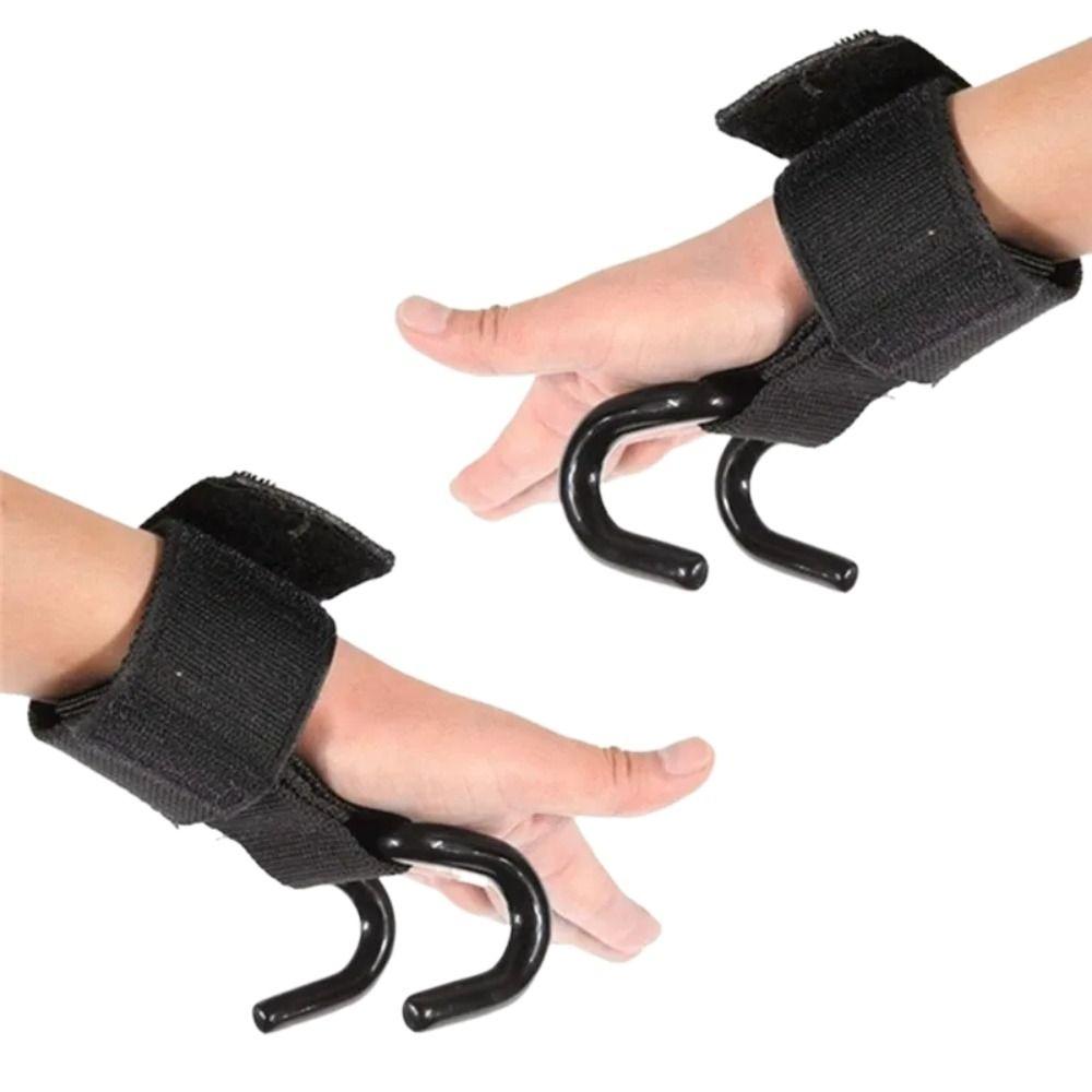 Adjustable Steel Hook Grips Strap Pull-up Wrist Support Lift Straps Dumbbell