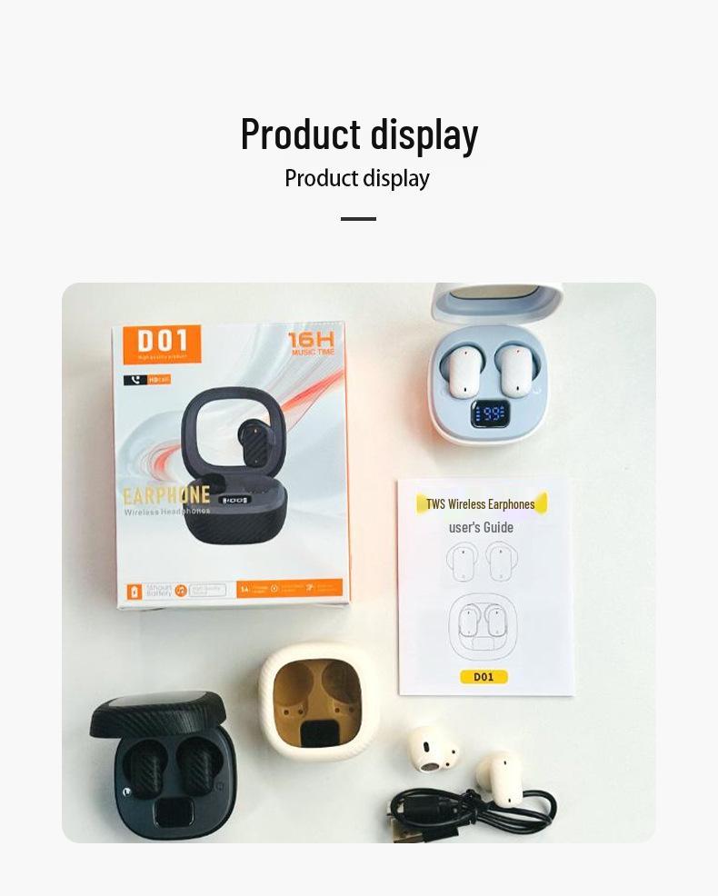 New True Wireless Bluetooth Headphones: Semi-In-Ear, Lightweight, Long Battery Life, Unisex