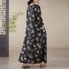 Summer Vintage Floral Linen Maxi Dress Long Loose Style Plus Size Women Lady Dress