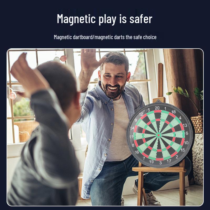 Dual-Sided Magnetic Dartboard Set with Magnetic Darts for Indoor Entertainment