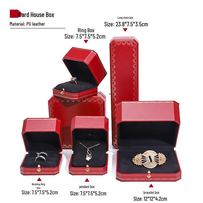 

European Octagonal Jewelry Box for Rings, Bracelets, and Necklaces