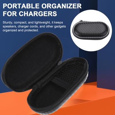 Tvrdé cestovní pouzdro EVA pro náhlavní soupravu kompatibilní s Bluetooth, odolné proti nárazům s organizérem síťového kapesního nabíjecího kabelu