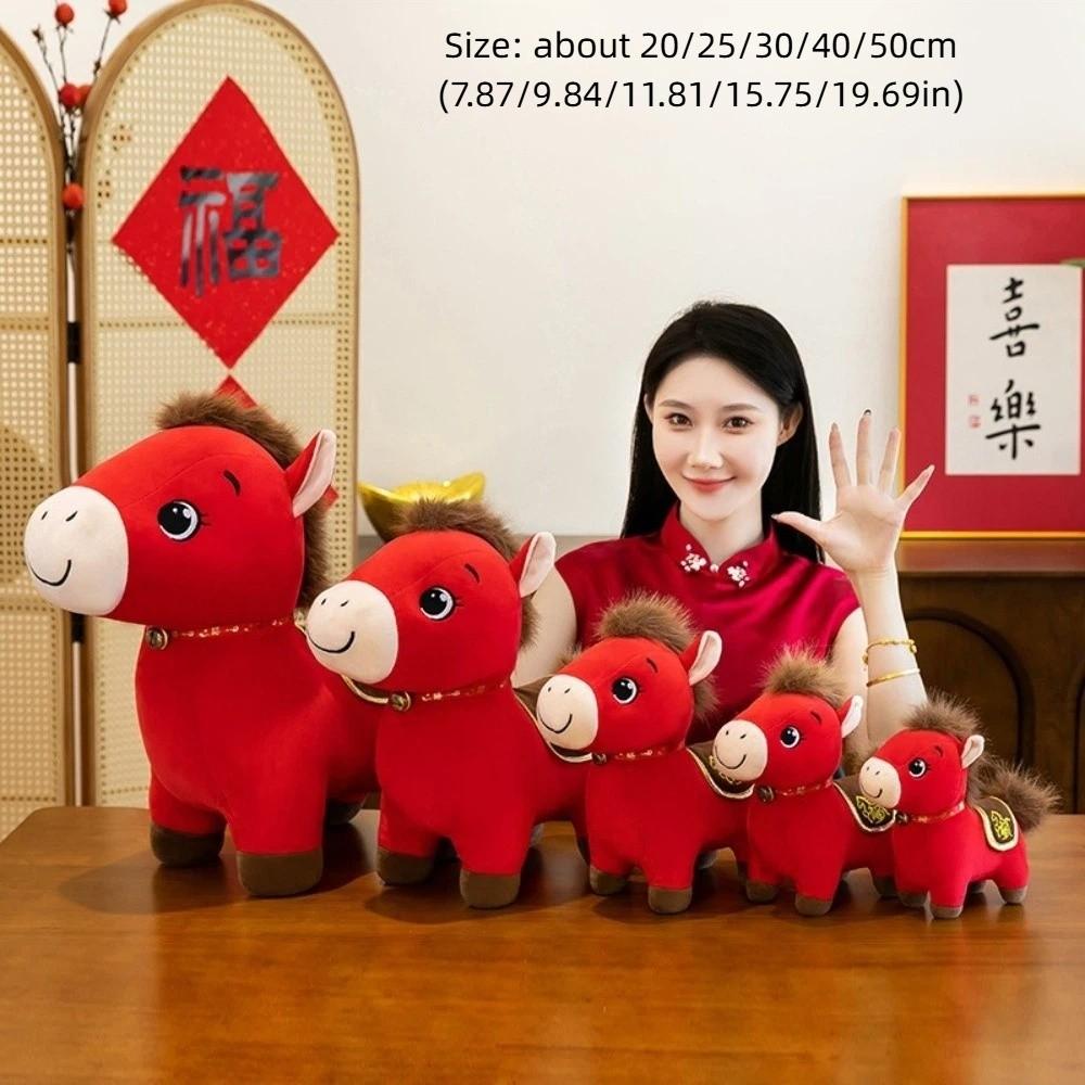 Plush Chinese Horse Mascot Q Version Fabric Doll NEW Zodiac Doll Festival Decoration