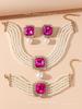 European Luxury Multi-Layer Faux Pearl & Crystal Jewelry Set – Necklace, Earrings, Bracelet - Colorful, Fashionable, and Exquisite Accessories