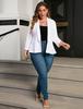 2024 Lightweight Plus Size Women's Ruffle Blazer – Comfortable and Stylish Casual Wear