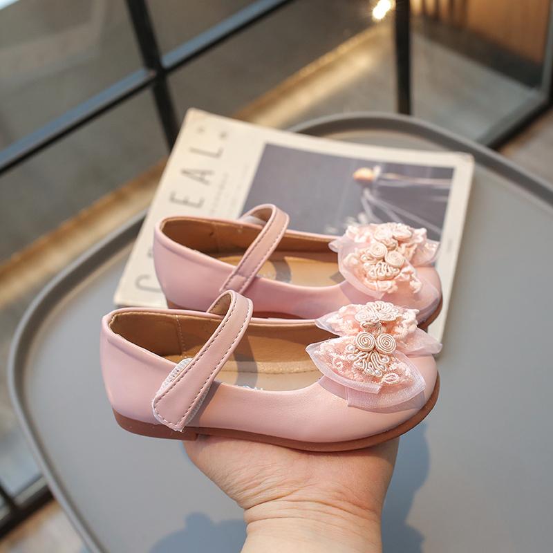 New Children's Leather Shoes Mary Janes Sweet Elegant Princess Shoes for Girls Spring Autumn Kids Causal Flat Dress Single Shoes