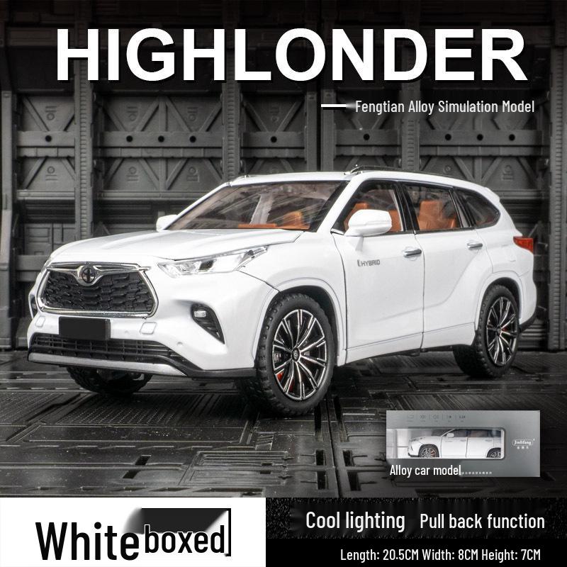 

Имитация Toyota Highlander Сплав Внедорожник Игрушечная машина со звуком, светом, рулевым управлением и амортизацией белый