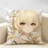 Lumine Genshin Game Cushion Cover Natural Linen Organic Fabric DoubleSided Printing Room Sofa Decor Pillow Case