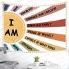 F-FUN SOUL Affirmation Tapestry 40x30inches Brave Positive Affirmations Wall Hanging Rainbow Tapestries for Office Bedroom Home Decor Dormitory