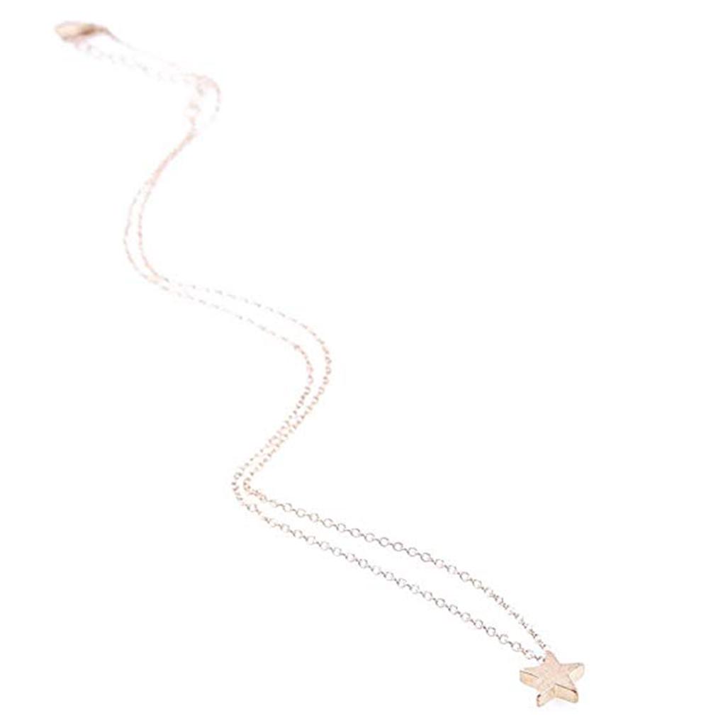 Women Star Pendant Clavicle Necklaces Chain Jewelry Gold Color Allergy Free Collarbone Chain