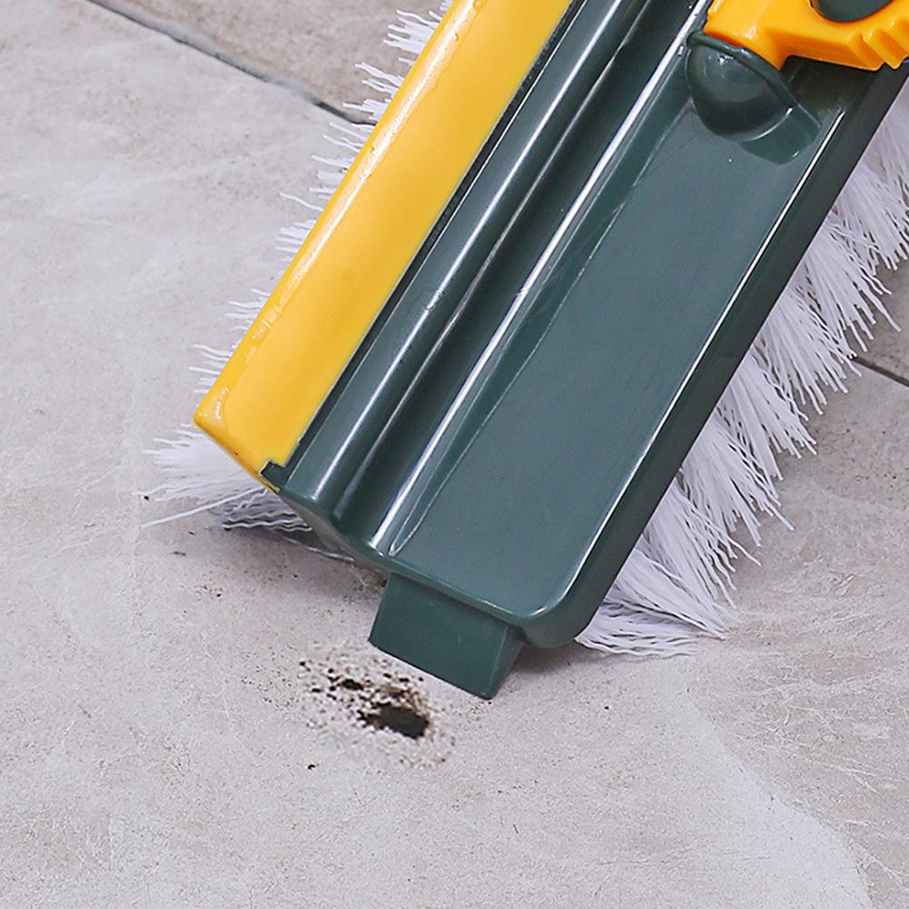 3 in 1 Bodenbürste Schrubber mit rechtwinkligen Borsten & Schaber Langstiel Fugenbürste Fliesenbürste zur Reinigung Dusche Badezimmer