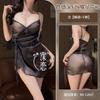 Sexy Underwear Hot Split Suspender Women, Perspective Sexy Deep Chest Silver Loungewear Hip Wrap