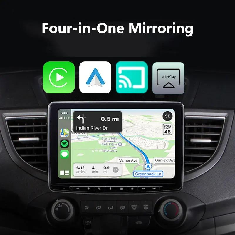 4-in-1 Wireless Android CarPlay Box, Mirror Screen To Car Stereo for IOS/Android Auto, Universal Car Adapter with Android 14 IOS