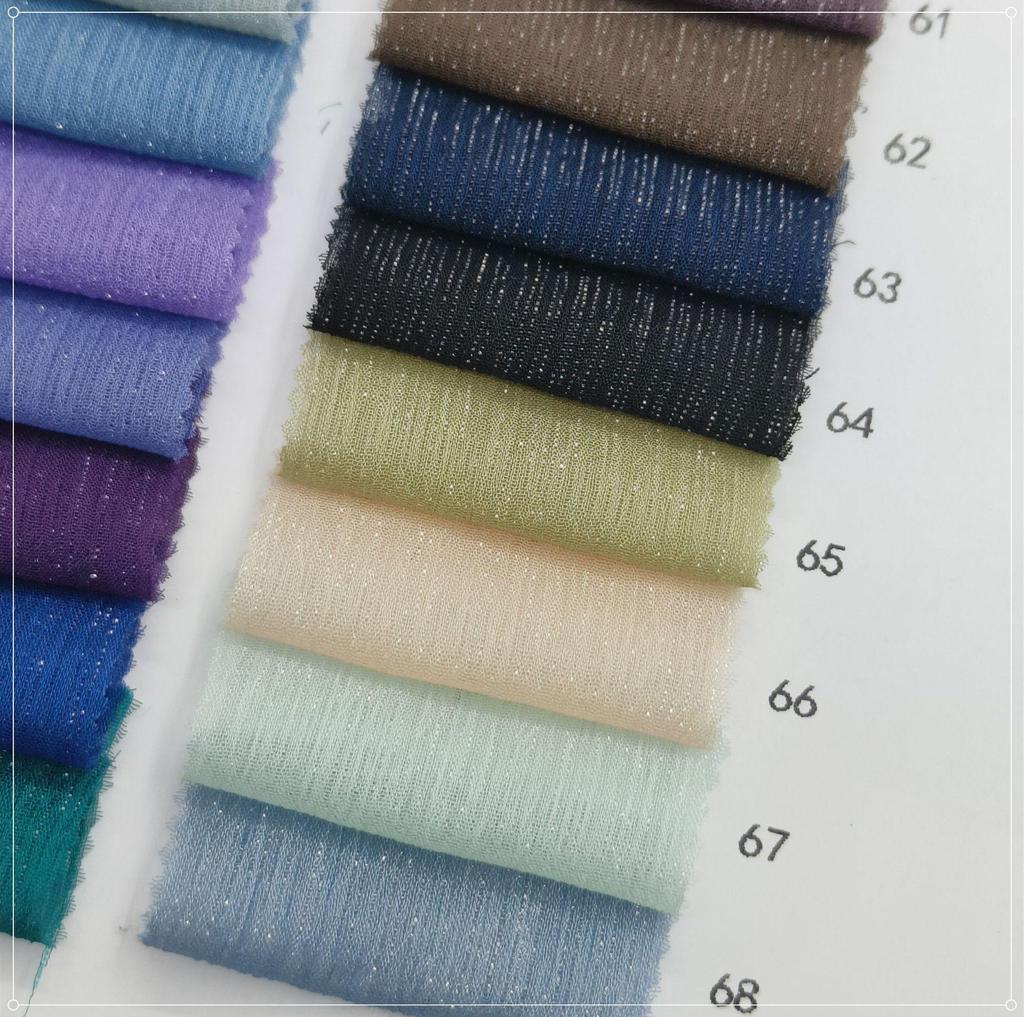 Silver Silk Crepe Skirt Fabric with Glittering Yarn - Lolita Chiffon Hanfu for Spring/Summer Women's Fashion