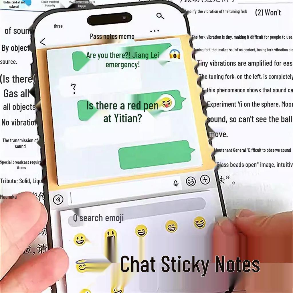 Emoji Sticky Notes: Green Bubble Chat Box Design for Students & Journaling, High-Quality Appearance for Note-Passing Fun.