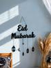 Eid Mubarak Wandhänger Dekor Schwarz Islamische Laterne Mond Stern Ornament für Muslimisches Fest Heimparty Ramadan Kareem Dekoration