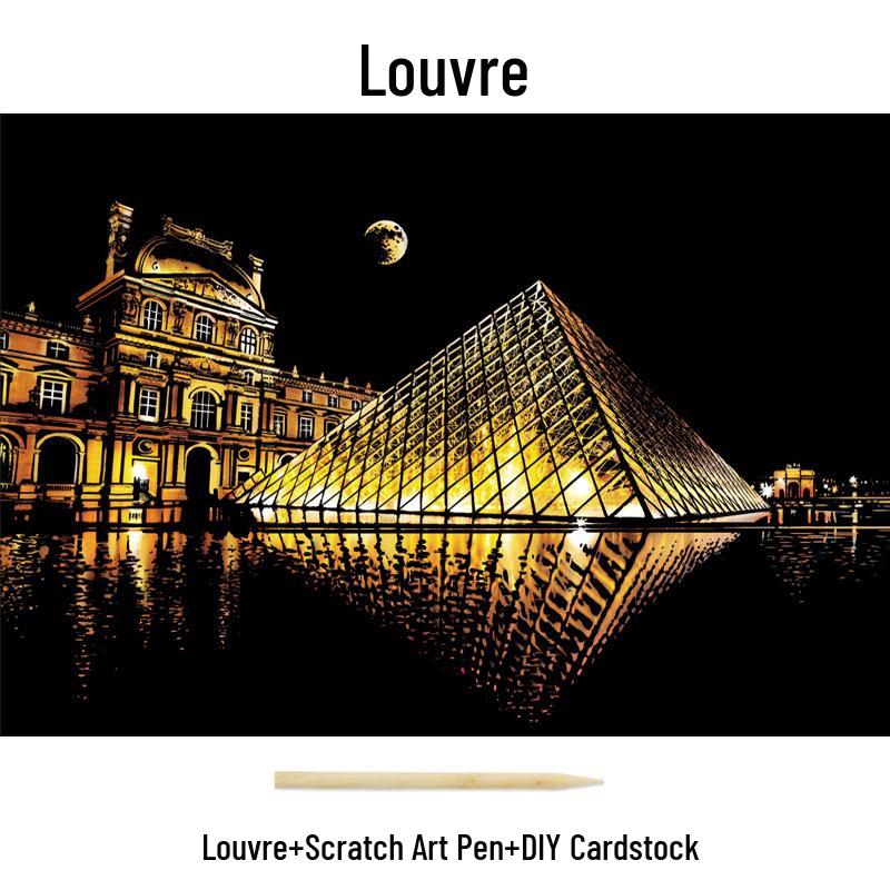 City Night View Scratch Art – DIY Kreatives Handgemachtes Malen Geschenk für Beste Freundin