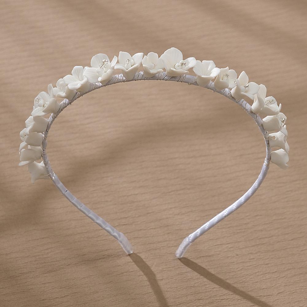 Fascia da Acconciatura Fata Corona Bianca Fascia per Capelli Moda Tiara Nuziale Sposa Matrimonio