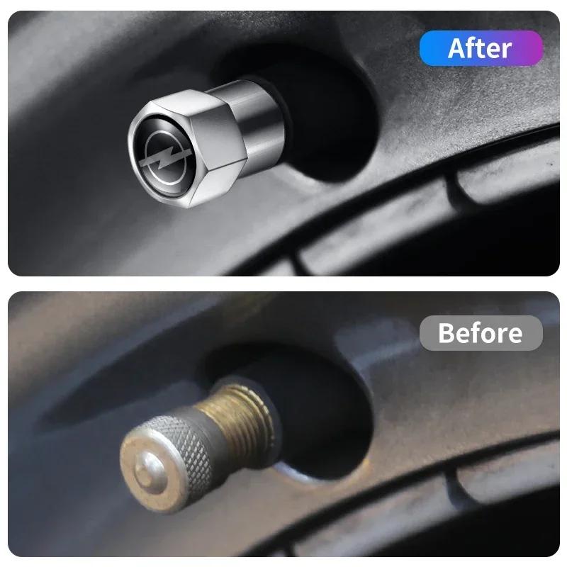 4PCS Car Wheel Tire Valve Caps Tyre Rim Stem Covers For Opel Astra Insignia Corsa Zafira Meriva Mokka Vivaro Vectra Accessories Us9
