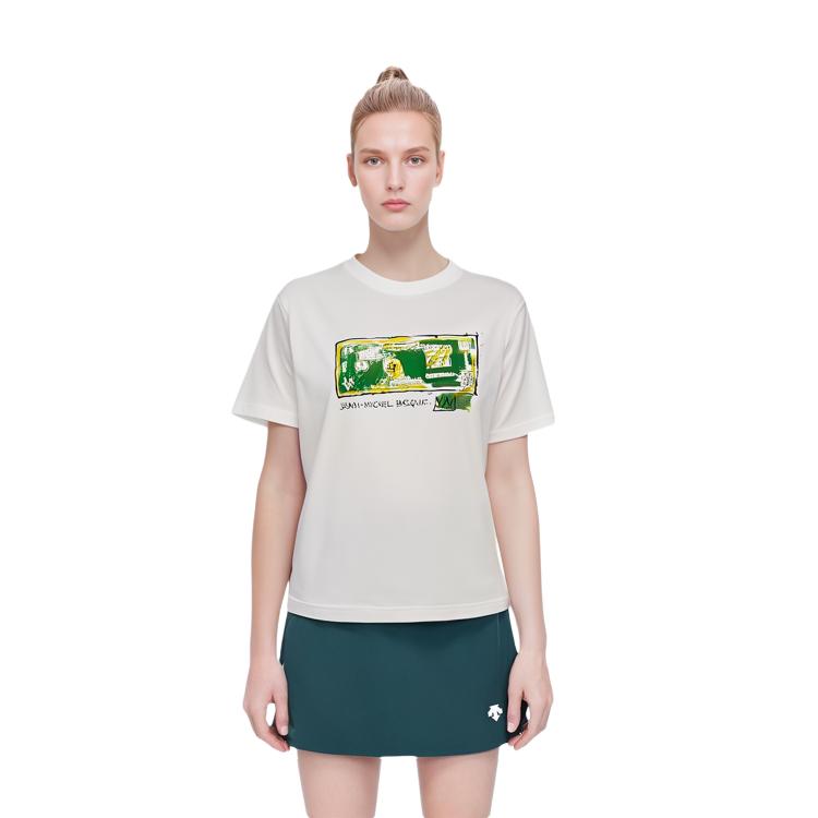 Uniqlo X Jean-Michel Basquiat Collaboration SS24 Front Graphic Print Short Sleeve T-Shirt Unisex Tops White 470740-00